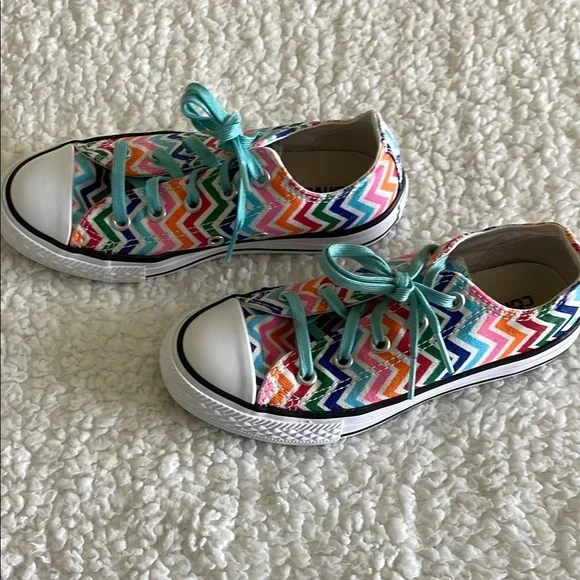 Converse All Star Colorful Chevron Kids Sneakers size 13youth - Picture 6 of 12